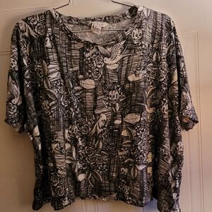 Skull tattoo print oversized tee shirt